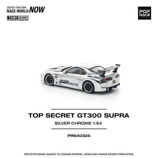 POPRACE 1/64 TOP SECRET GT300 Supra Silver Chrome PR640325
