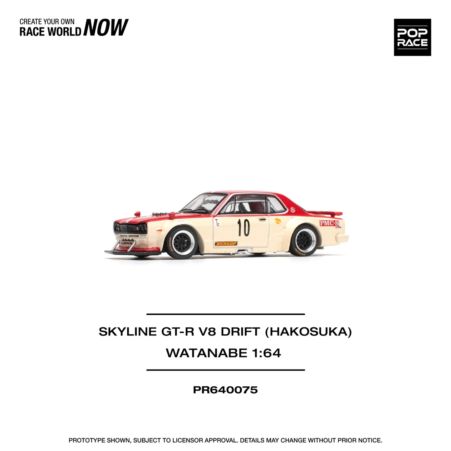 POPRACE 1/64 Skyline GT-R V8 Drift (Hakosuka) Watanabe PR640075