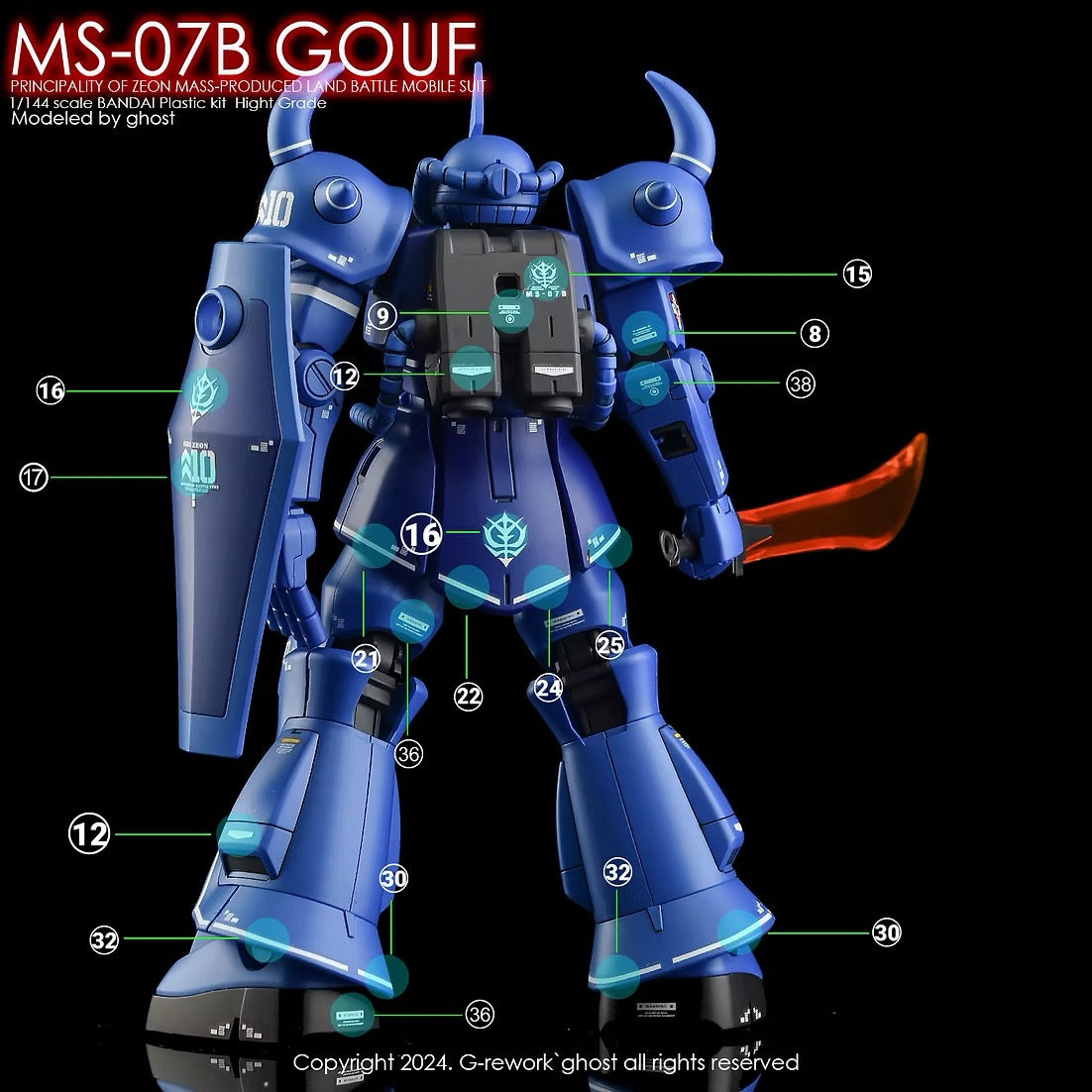 [HG] MS-07B GOUF Water Decal