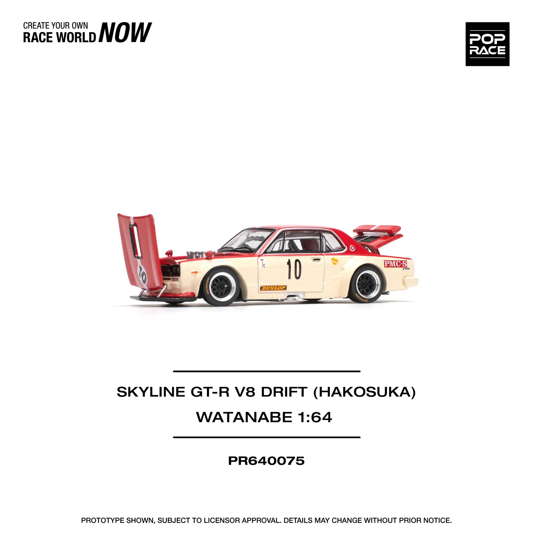 POPRACE 1/64 Skyline GT-R V8 Drift (Hakosuka) Watanabe PR640075