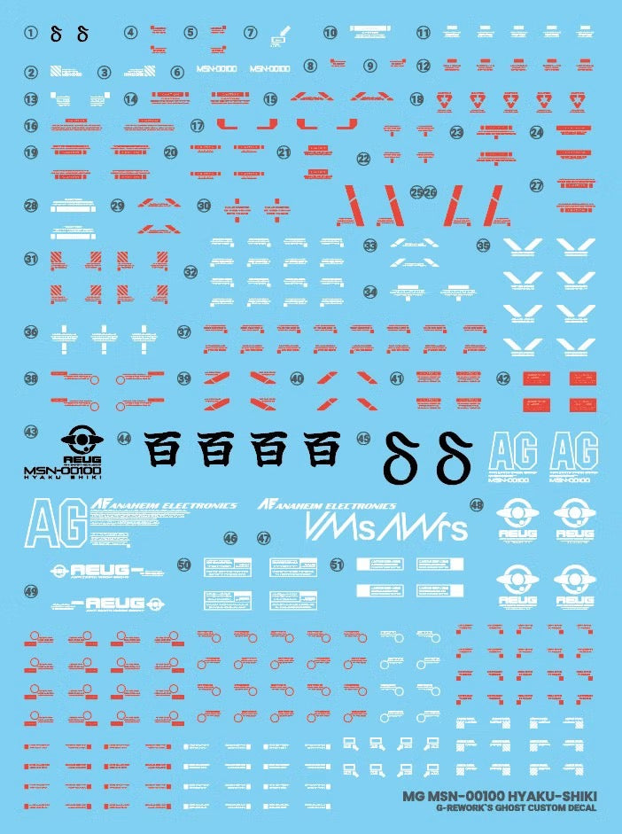 [MG] HYAKU-SHIKI Ver.2.0 Water Decal