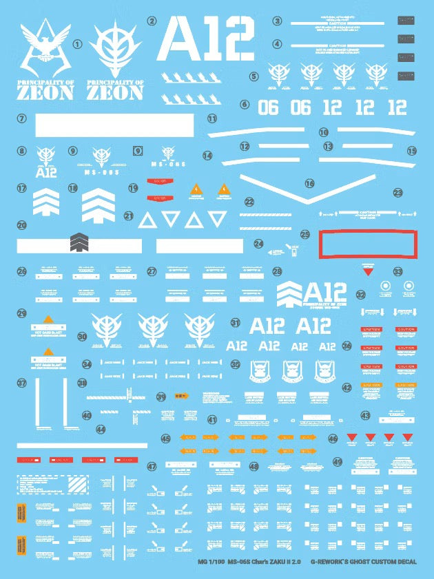 [MG] ZAKU2 2.0 CHAR Water Decal