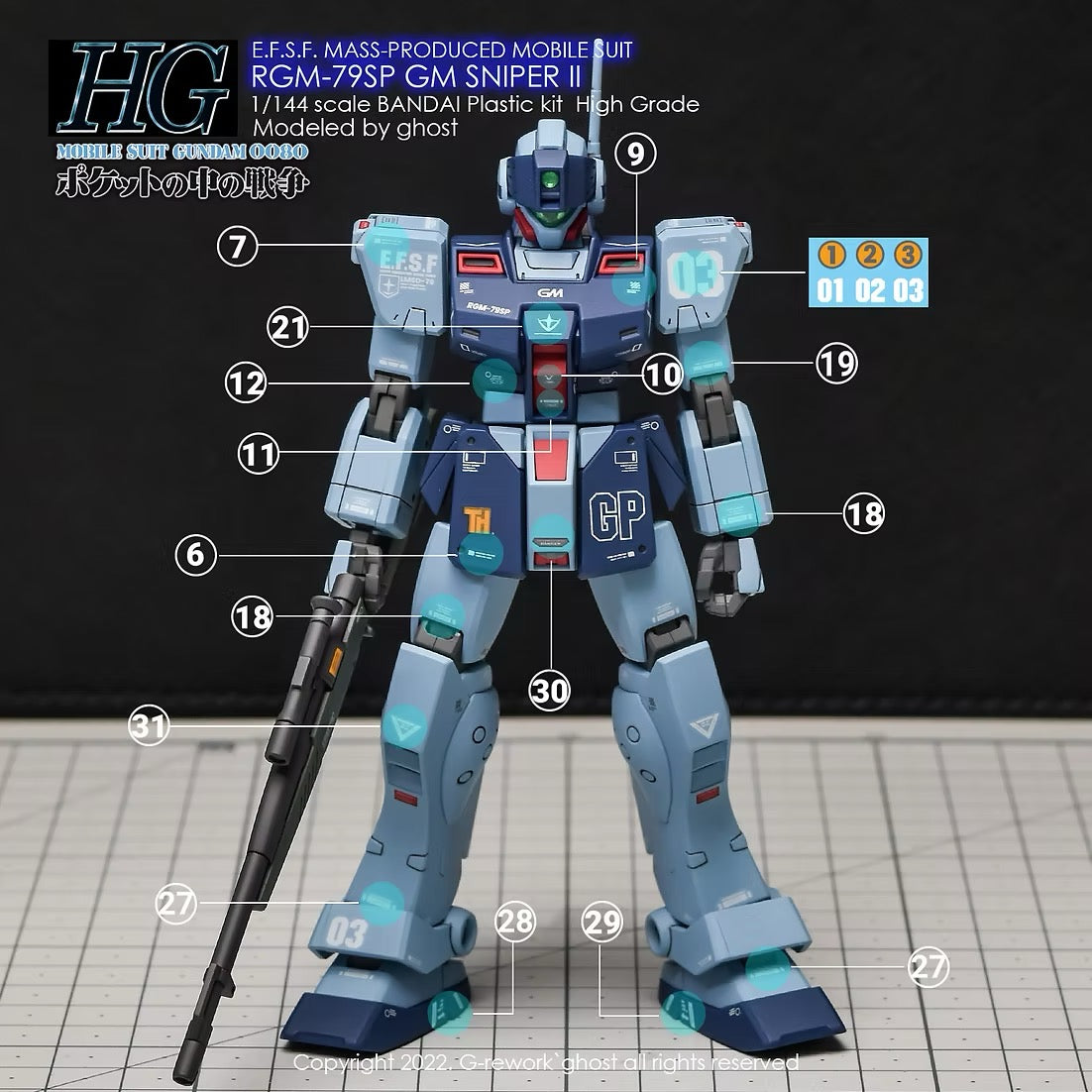 [HG] RGM-79SP GM SNIPER2 Water Decal