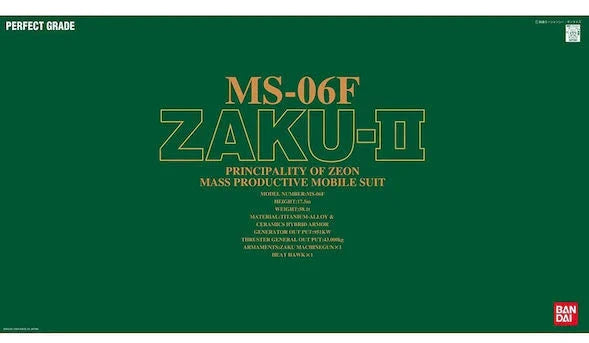 PG MS-06-F Zaku II 1/60