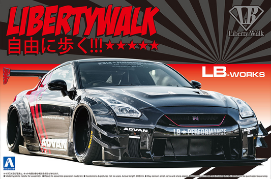 Aoshima Liberty Walk 1/24 R35 GT-R Type 2 Ver.2 Plastic Model (Renewal)