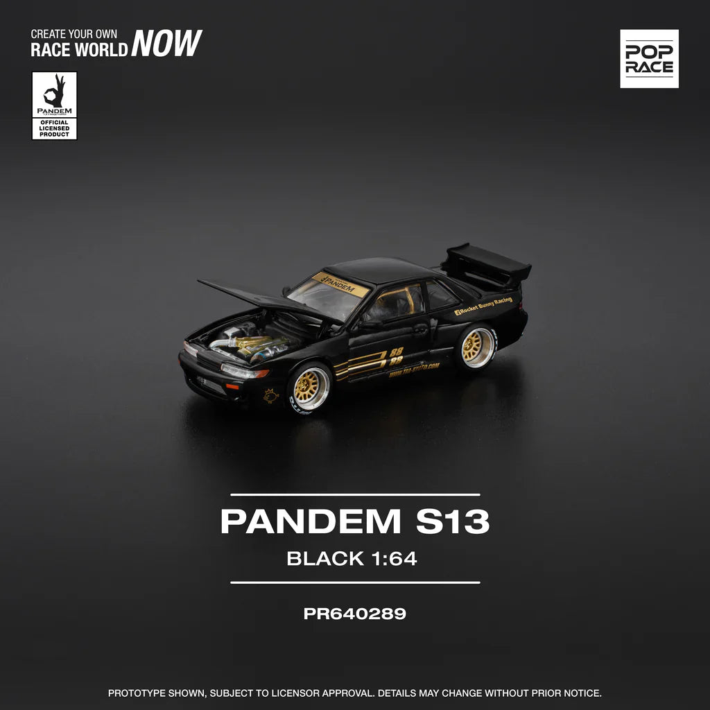 POPRACE 1/64 PANDEM Silvia S13 - Black (PR640289)