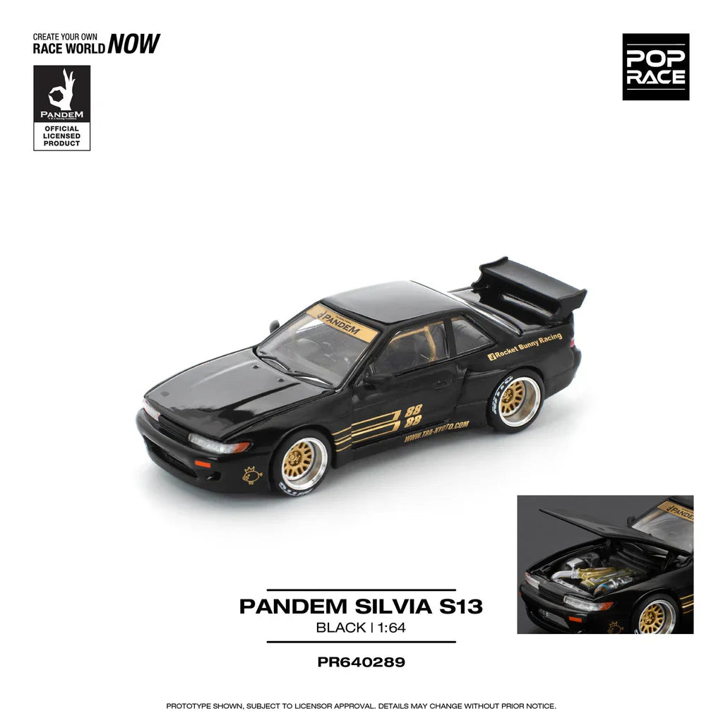 POPRACE 1/64 PANDEM Silvia S13 - Black (PR640289)