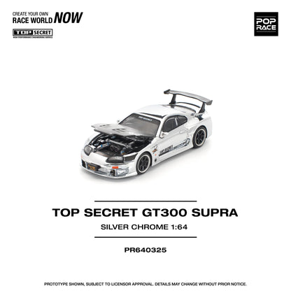 POPRACE 1/64 TOP SECRET GT300 Supra Silver Chrome PR640325