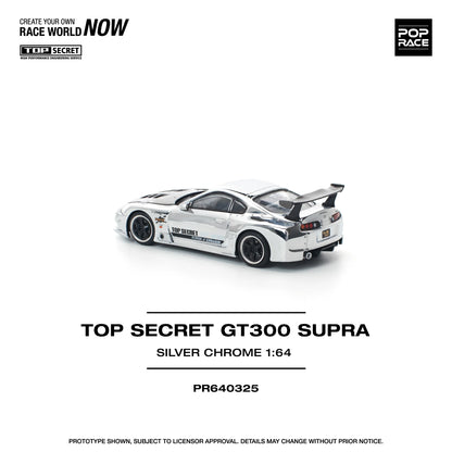 POPRACE 1/64 TOP SECRET GT300 Supra Silver Chrome PR640325