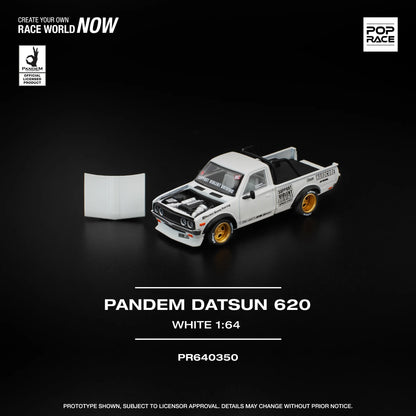 POPRACE 1/64 Pandem Datsun 620 White PR640350