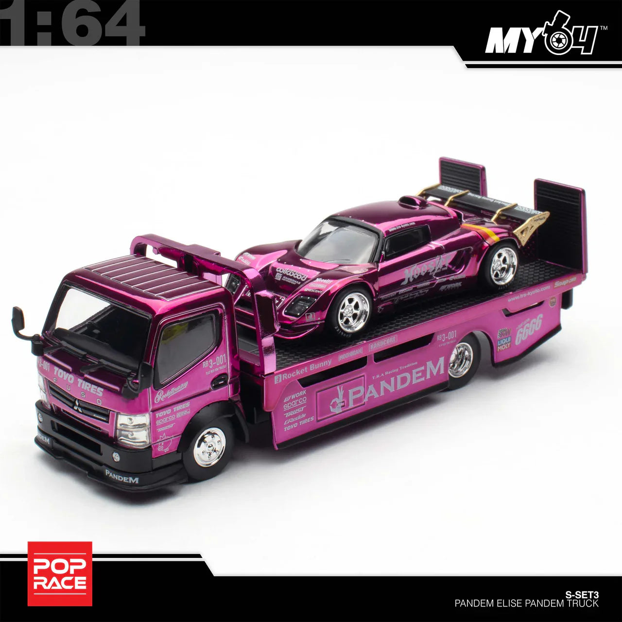 POPRACE 1/64 Pandem Elise and FUSO Truck Set HEC 2026