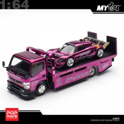 POPRACE 1/64 Pandem Elise and FUSO Truck Set HEC 2026