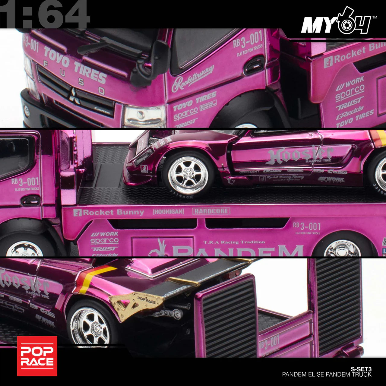 POPRACE 1/64 Pandem Elise and FUSO Truck Set HEC 2026 – KIDULT