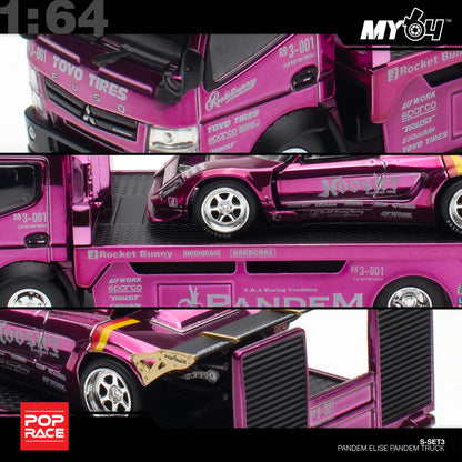 POPRACE 1/64 Pandem Elise and FUSO Truck Set HEC 2026