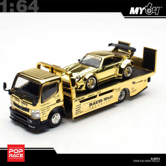 POPRACE 1/64 RWB 930 and FUSO Truck Gold Set HEC 2026