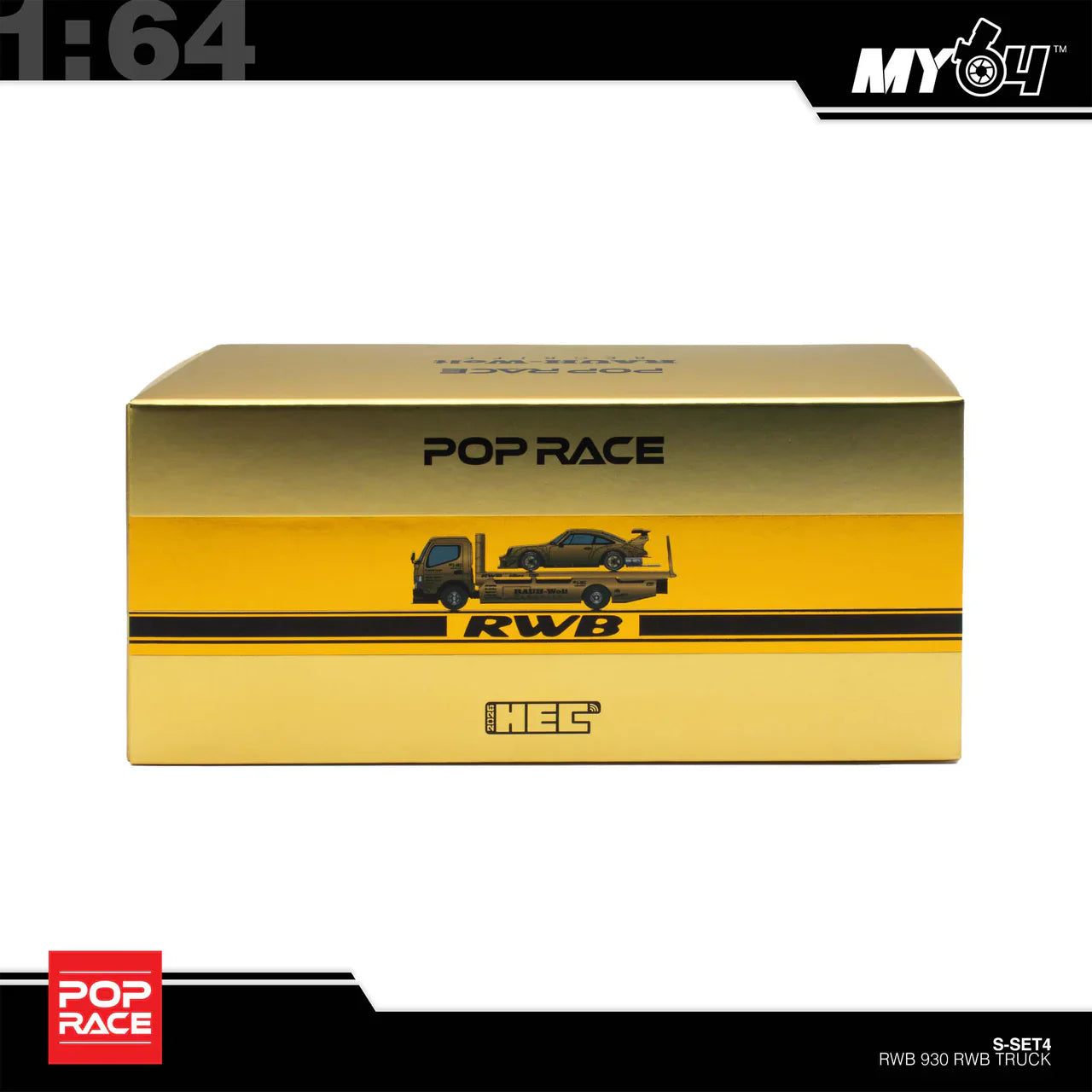 POPRACE 1/64 RWB 930 and FUSO Truck Gold Set HEC 2026